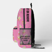 Rund Foto und Text Rosa Schnuller Baby Bedruckter Rucksack (Rechts)