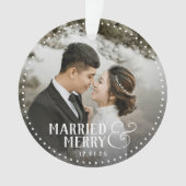 Rund frisch gezapfte Verheiratete und Merry-Acryl- Ornament (Vorderseite)