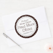 Rund gepitzelte Tafel mit schwarzen Oliven Runder Aufkleber (Umschlag)