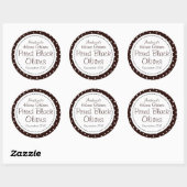 Rund gepitzelte Tafel mit schwarzen Oliven Runder Aufkleber (Blatt)