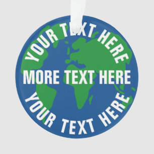 Rund gerettet Planeten Erde Weltkarte Acryl Ornament