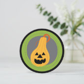 Rund gesteppte Kürbis Halloween-Einladungen Einladung (Stehend Vorderseite)