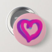 Rund Gezeichnet Herzen auf der rosa Farbe Button (Vorne & Hinten)