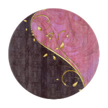 Rund-Gold-Leaf Blühe rosa Burgundy Swirl-Glas