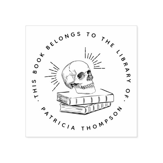 Rund Gothic Skull Custom Book aus der Bibliothek Gummistempel (Prägung)