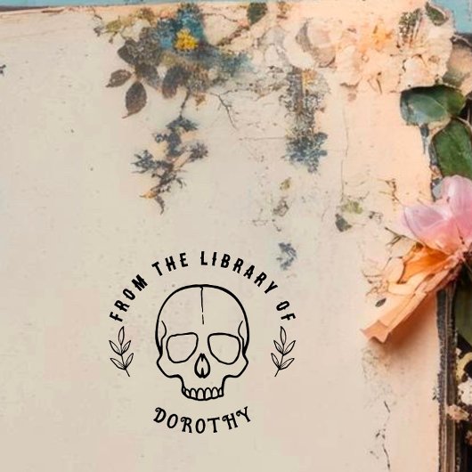 Rund Gothic Skull Custom Book Permastempel