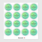 Rund Gradient Green Limon Minze Lip Balm Labels (Blatt)