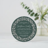 Rund grünes funkelndes Party Einladung (Stehend Vorderseite)