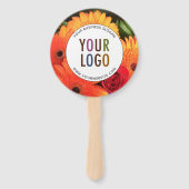 Rund handgehaltener Lüfter mit Logo und Foto Fächer (Vorderseite)