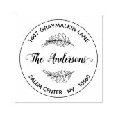 Rund handgeschriebenes Blatt benutzerdefinierte Rü Permastempel (Design)