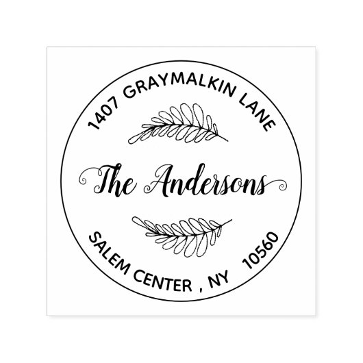 Rund handgeschriebenes Blatt benutzerdefinierte Rü Permastempel (Design)