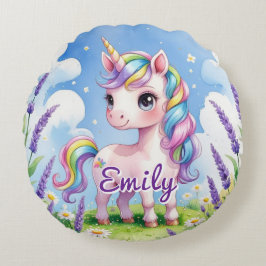 Rund Kissen für das Feld Unicorn