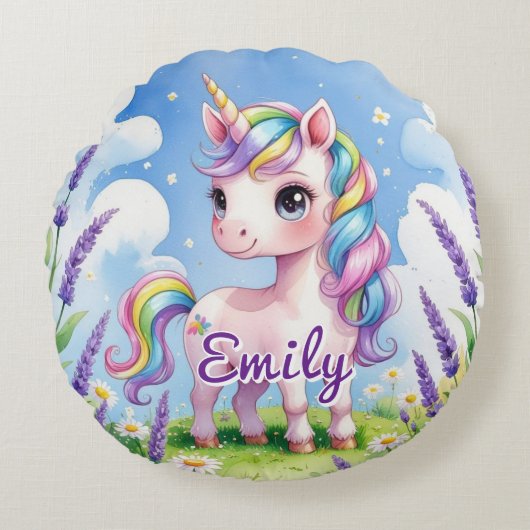 Rund Kissen für das Feld Unicorn (Vorderseite)