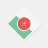 Rund korallenrosa und Aquakulturgrün minimalistisc Serviette (Ecke)