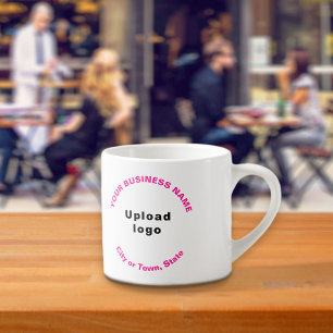 Rund-Muster der rosafarbenen Markenbezeichnung Tex Espressotasse