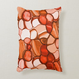 Rund neunfache Formen wie Samen, Korallenfarben un Dekokissen