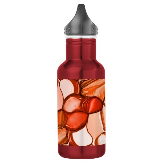 Rund neunfache Formen wie Samen, Korallenfarben un Edelstahlflasche (Links)