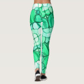 Rund neunfache Formen wie Samen, Minze bis Grüntön Leggings (Rückseite)