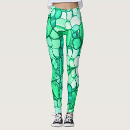 Rund neunfache Formen wie Samen, Minze bis Grüntön Leggings