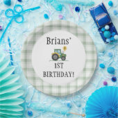 Rund Papierplatte 'Start Your Tractor' Pappteller (Party)