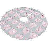 Rund-Pink-Muster Polyester Weihnachtsbaumdecke (Schrägansicht)