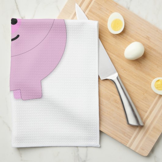 Rund-Pink-Schwein Geschirrtuch (Viertel Falte)