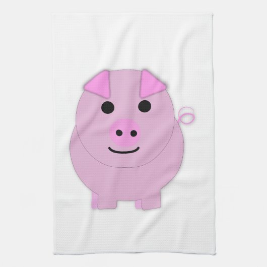 Rund-Pink-Schwein Geschirrtuch (Vertikal)