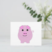 Rund-Pink-Schwein Postkarte (Stehend Vorderseite)