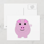 Rund-Pink-Schwein Postkarte (Vorne/Hinten)