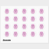 Rund-Pink-Schwein Runder Aufkleber (Blatt)