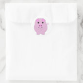 Rund-Pink-Schwein Runder Aufkleber (Tasche)