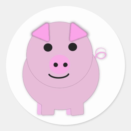 Rund-Pink-Schwein Runder Aufkleber (Vorderseite)