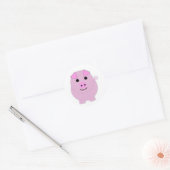 Rund-Pink-Schwein Runder Aufkleber (Umschlag)
