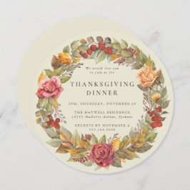 Rund/Platz Autumnal Kerker Erntedank Abendessen Einladung