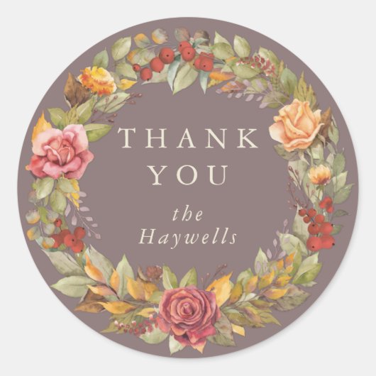 Rund/Platz Herbstfeuer Danke Square Aufkleber (Vorderseite)