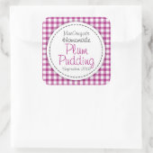 Rund-Pudding-Konserven oder Konfitürenfutter Quadratischer Aufkleber (Tasche)