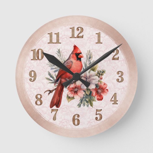 Rund rote Kardinaluhr Runde Wanduhr (Vorderseite)