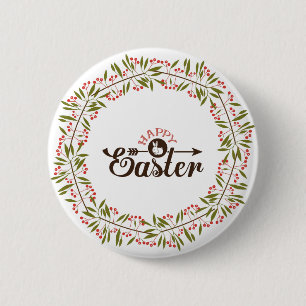 Rund rotes und grünes Blumenkränz mit sonniger Aus Button