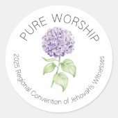 Rund-Runde-Gebet-Übereinkommen von Hydrangea 2025 Runder Aufkleber (Vorderseite)