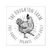 Rund rustikaler Bio Familienbetrieb Frische Eier Permastempel (Design)