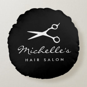 Rund schwarzer Friseursalon-Wurfkissen Rundes Kissen