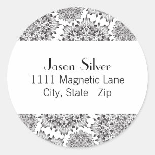 Rund Silver Flame Address Labels Runder Aufkleber