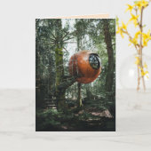 RUND-SPHERE TREEHOUSE GEBURTSTAG TINY HOUSE CARDS KARTE (Gelbe Blume)