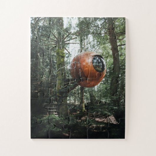 RUND SPHERE TREEHOUSE TINY HOUSE JIGSAW PUZZLE (Vertikal)