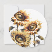 Rund Sunflower RSVP Card stapelbare Einladungen (Rückseite)