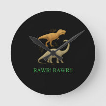 Rund Uhr - Ich liebe Dinosaurier Rawr Rawr