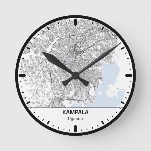 Rund Uhr Kampala Clock City Line Art (Vorderseite)