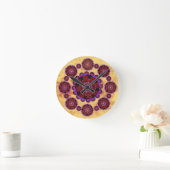 Rund Uhr Mandala Blumenmuster (Zuhause)