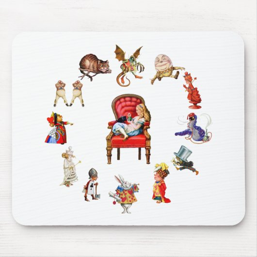 Rund um Alice durch das aussehende Glas Mousepad (Vorne)