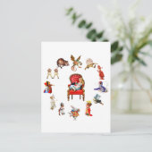 Rund um Alice durch das aussehende Glas Postkarte (Stehend Vorderseite)